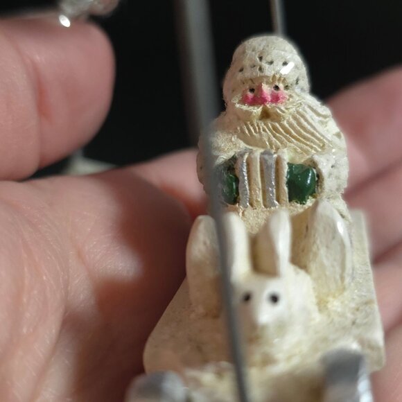 Rare NWT Pam Schifferl Winter White Santa Pinecone Sled Rabbit Christmas Ornamen - Picture 5 of 11